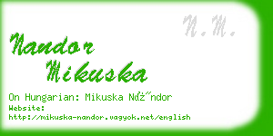 nandor mikuska business card
